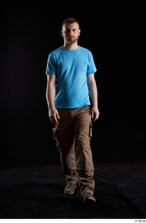 Victor  1 blue t shirt brown shoes brown trousers…